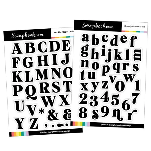 Scrapbook.com - Clear Photopolymer Stamp Set - Brooklyn Alpha Stamps - Upper and Lower - Solid 1 Scrapbook.com - Clear Photopolymer Stamp Set - Brooklyn Alpha Stamps - Upper and Lower - Solid