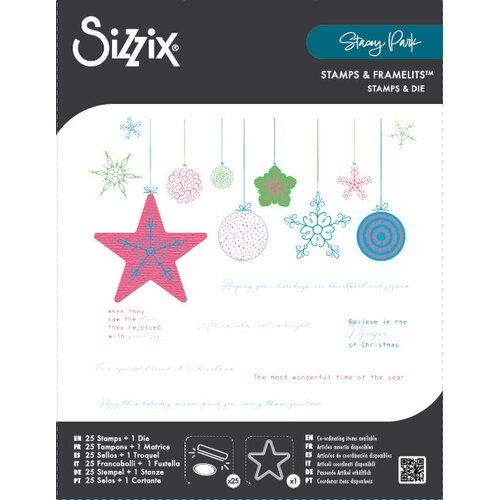 Sizzix - Stacey Park - Framelits Dies and Clear Stamp Set - Holiday Bits and Bobs