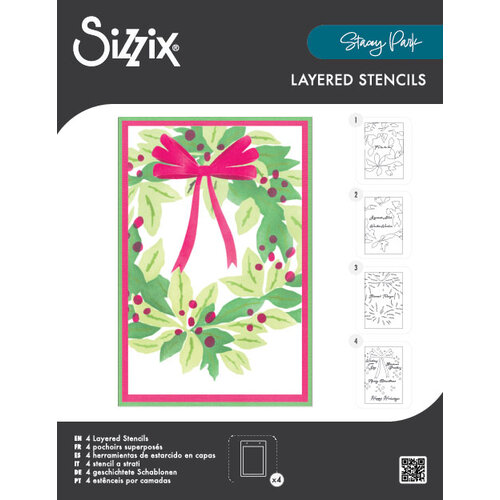 Sizzix - Stacey Park - Stencils - A Wreath in Time 1 Sizzix - Stacey Park - Stencils - A Wreath in Time