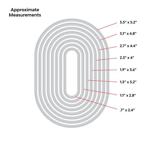 Scrapbook.com - Decorative Die Set - Nested Stitched Flat Ovals