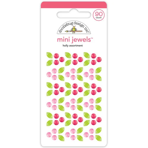 Doodlebug Design - Tinsel Time Collection - Mini Jewels - Holly Assortment
