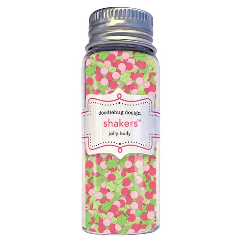 Doodlebug Design - Tinsel Time Collection - Shakers - Jolly Holly