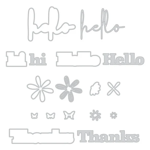 Scrapbook.com - Decorative Die Set - Hello Bloom