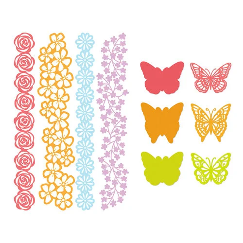 Scrapbook.com - Decorative Die Set - Floral and Flutter Bundle 1 Scrapbook.com - Decorative Die Set - Floral and Flutter Bundle