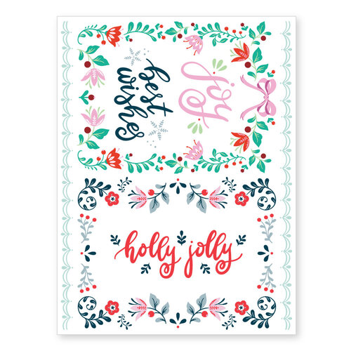 Scrapbook.com - Peppermint Holiday - Rub-On Transfers - 6x8 - 2 Sheets