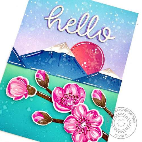 Sunny Studio Stamps - Sunny Snippets - Craft Dies - Cherry Blossoms 3 Sunny Studio Stamps - Sunny Snippets - Craft Dies - Cherry Blossoms