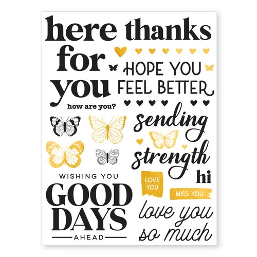 Scrapbook.com - Card Maker Sentiments - Metallic Rub-On Transfers - 6x8 - 2 Sheets