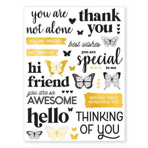 Scrapbook.com - Card Maker Sentiments - Metallic Rub-On Transfers - 6x8 - 2 Sheets