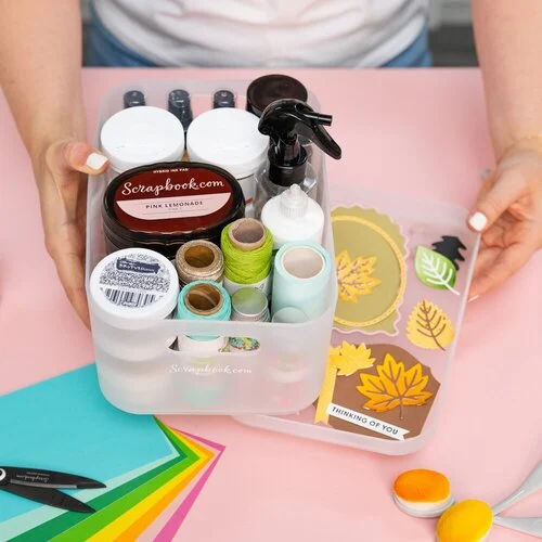 Scrapbook.com - Storage Bin with Lid - Frost - 2 Pack