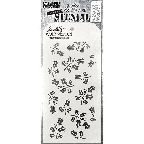 Stampers Anonymous - Tim Holtz - Christmas - Layering Stencils - Hollyberry