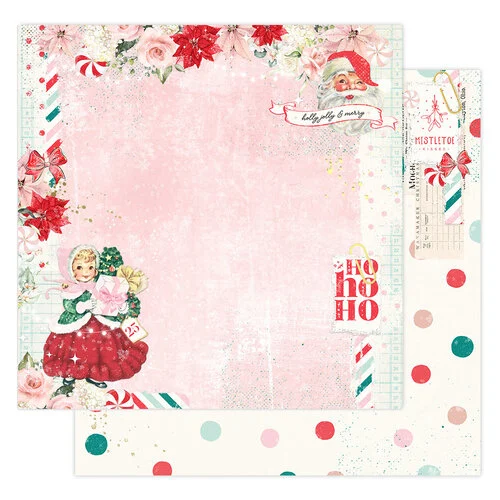Prima - Candy Cane Lane Collection - Christmas - 12 x 12 Double Sided Paper - Jolly Days