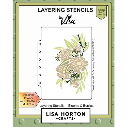 Lisa Horton Crafts - Layering Stencils - Blooms and Berries