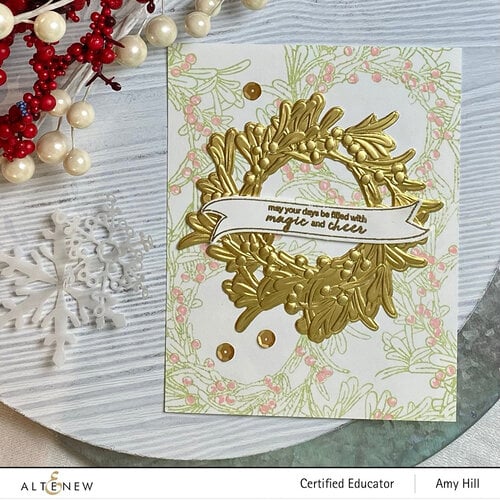 Altenew - Embossing Folder - 3D - Mistletoe Wreath 4 Altenew - Embossing Folder - 3D - Mistletoe Wreath