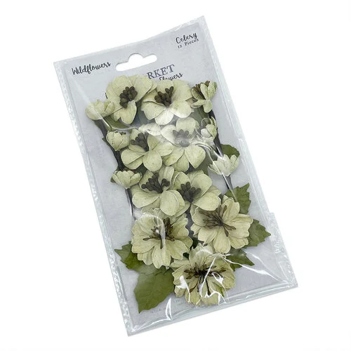 49 and Market - Wild Flowers Collection - Flower Embellishments - Celery 2 49 and Market - Wild Flowers Collection - Flower Embellishments - Celery