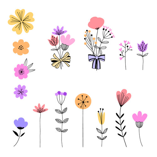 Scrapbook.com - Clear Photopolymer Stamp Set - Build and Layer - Flower Fields