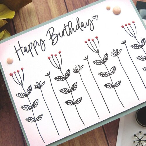 Scrapbook.com - Clear Photopolymer Stamp Set - Build and Layer - Flower Fields