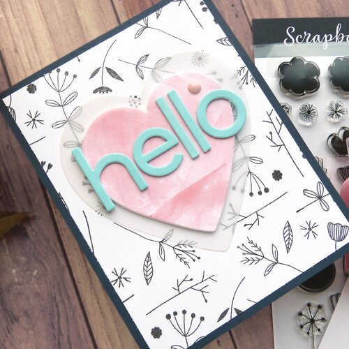 Scrapbook.com - Clear Photopolymer Stamp Set - Build and Layer - Flower Fields