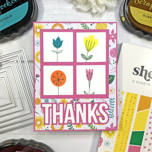 Scrapbook.com - Clear Photopolymer Stamp Set - Build and Layer - Flower Fields