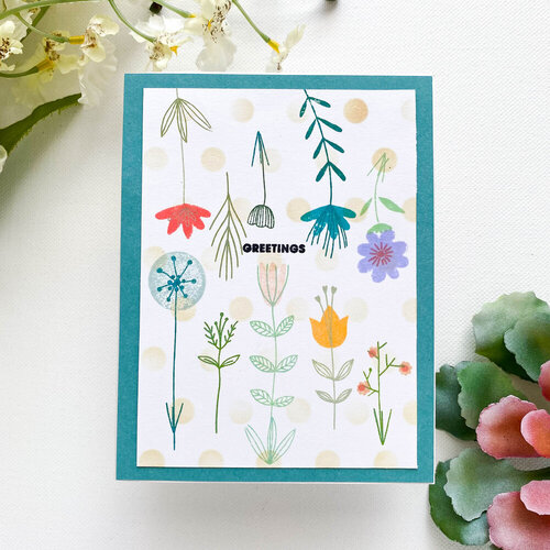 Scrapbook.com - Clear Photopolymer Stamp Set - Build and Layer - Flower Fields