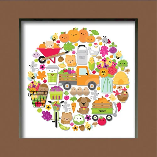 Doodlebug Design - Farmer's Market Collection - Shadow Box Insert Kit 2 Doodlebug Design - Farmer's Market Collection - Shadow Box Insert Kit
