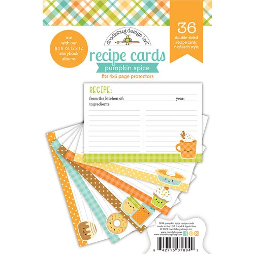 Doodlebug Design - Pumpkin Spice Collection - Recipe Cards