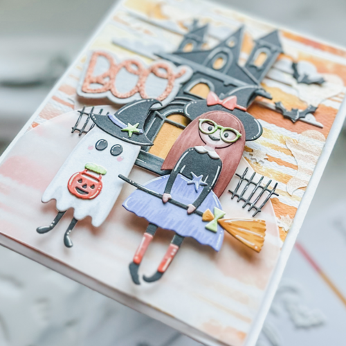 Scrapbook.com - Decorative Die Set - Build and Layer - Ghost