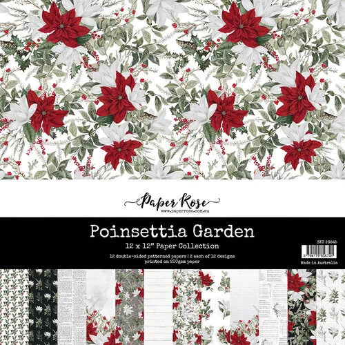 Paper Rose - 12 x 12 Collection Pack - Poinsettia Garden 1 Paper Rose - 12 x 12 Collection Pack - Poinsettia Garden