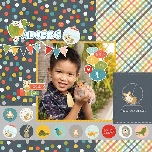 Simple Stories - Pet Shoppe Collection - 12 x 12 Double Sided Paper - Elements 2 5 Simple Stories - Pet Shoppe Collection - 12 x 12 Double Sided Paper - Elements 2
