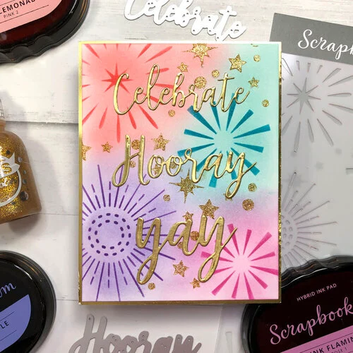 Scrapbook.com - Stencils - Layered Set - Starburst Night Sky - 6x8
