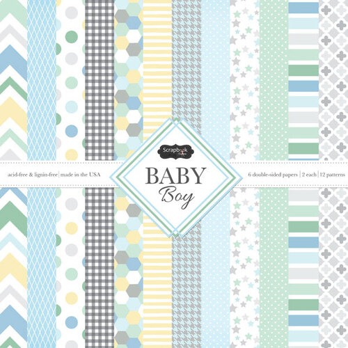 Scrapbook Customs - 6 x 6 Paper Pack - Baby Boy 1 Scrapbook Customs - 6 x 6 Paper Pack - Baby Boy