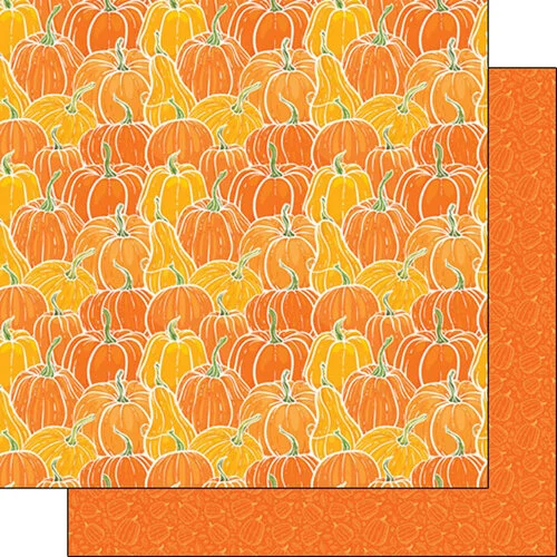 Scrapbook Customs - Halloween - 12 x 12 Double Sided Paper - Pumpkins 1 Scrapbook Customs - Halloween - 12 x 12 Double Sided Paper - Pumpkins
