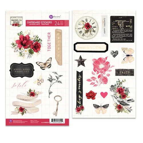 Prima - Magnolia Rouge Collection - Chipboard Stickers 1 Prima - Magnolia Rouge Collection - Chipboard Stickers