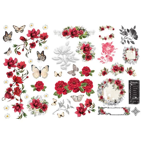 Prima - Magnolia Rouge Collection - Rub-Ons 1 Prima - Magnolia Rouge Collection - Rub-Ons