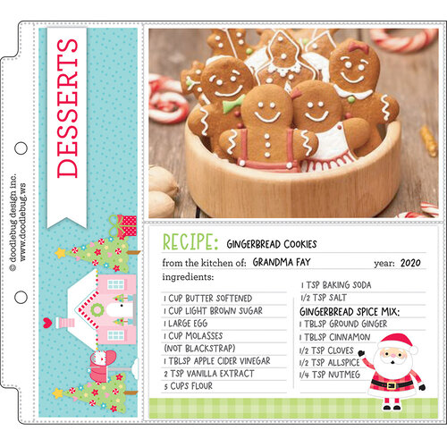 Doodlebug Design - Candy Cane Lane Collection - Christmas - Recipe Cards