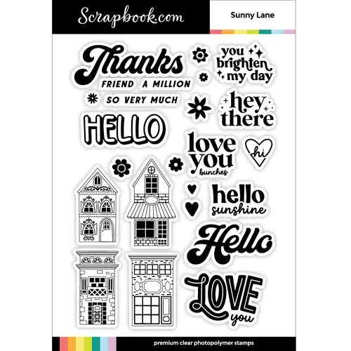 Scrapbook.com - Clear Photopolymer Stamp Set - Sunny Lane 1 Scrapbook.com - Clear Photopolymer Stamp Set - Sunny Lane