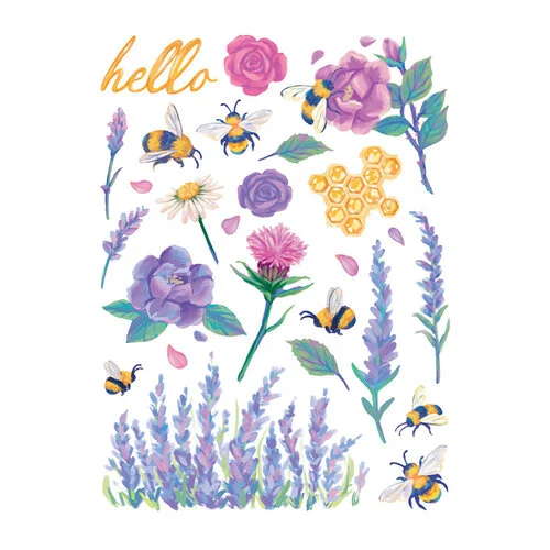 Hero Arts - Hero Transfers - Rub Ons - Bees and Florals
