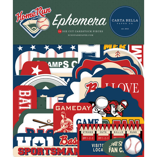 Carta Bella Paper - Home Run Collection - Ephemera 1 Carta Bella Paper - Home Run Collection - Ephemera