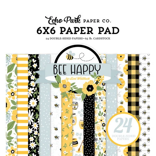 Echo Park - Bee Happy Collection - 6 x 6 Paper Pad 1 Echo Park - Bee Happy Collection - 6 x 6 Paper Pad