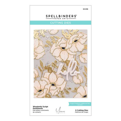 Spellbinders - Etched Dies - Anemone Blooms - Wonderful Script Sentiments