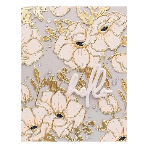 Spellbinders - Etched Dies - Anemone Blooms - Wonderful Script Sentiments