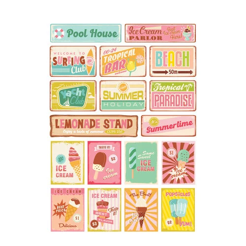Simple Stories - Retro Summer Collection - Sticker Book