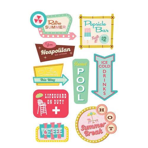 Simple Stories - Retro Summer Collection - Sticker Book
