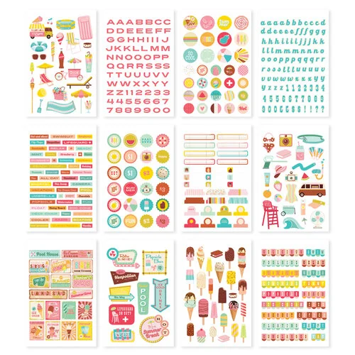 Simple Stories - Retro Summer Collection - Sticker Book