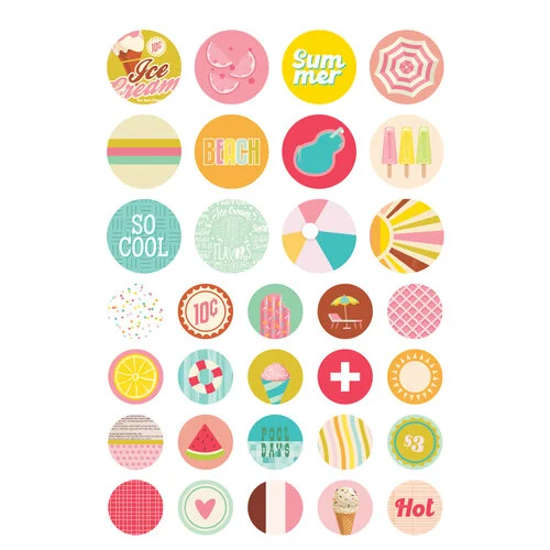 Simple Stories - Retro Summer Collection - Sticker Book