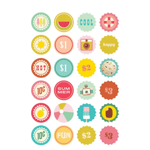 Simple Stories - Retro Summer Collection - Sticker Book