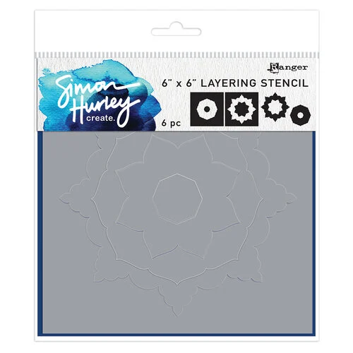 Ranger Ink - Simon Hurley - Layering Stencils - Flowering Mandala