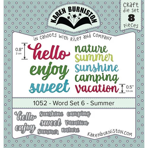 Karen Burniston - Craft Dies - Word Set 06 - Summer