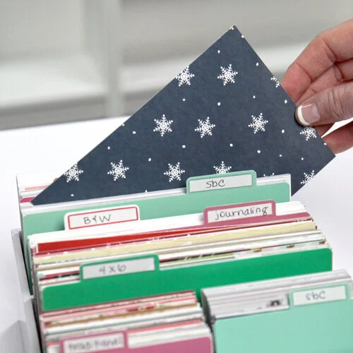 Scrapbook.com - Craft Room Basics - Pocket Cards Organizer - 6 Compartments - White