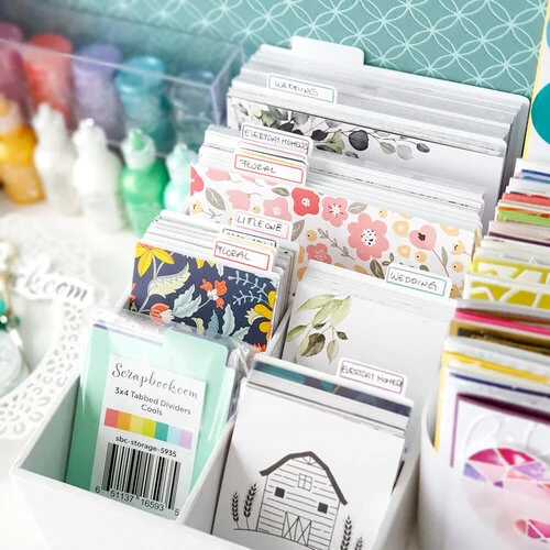 Scrapbook.com - Craft Room Basics - Pocket Cards Organizer - 6 Compartments - White