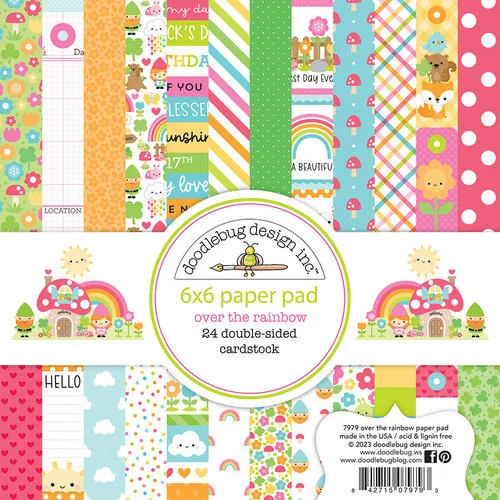 Doodlebug Design - Over The Rainbow Collection - 6 x 6 Paper Pad 1 Doodlebug Design - Over The Rainbow Collection - 6 x 6 Paper Pad